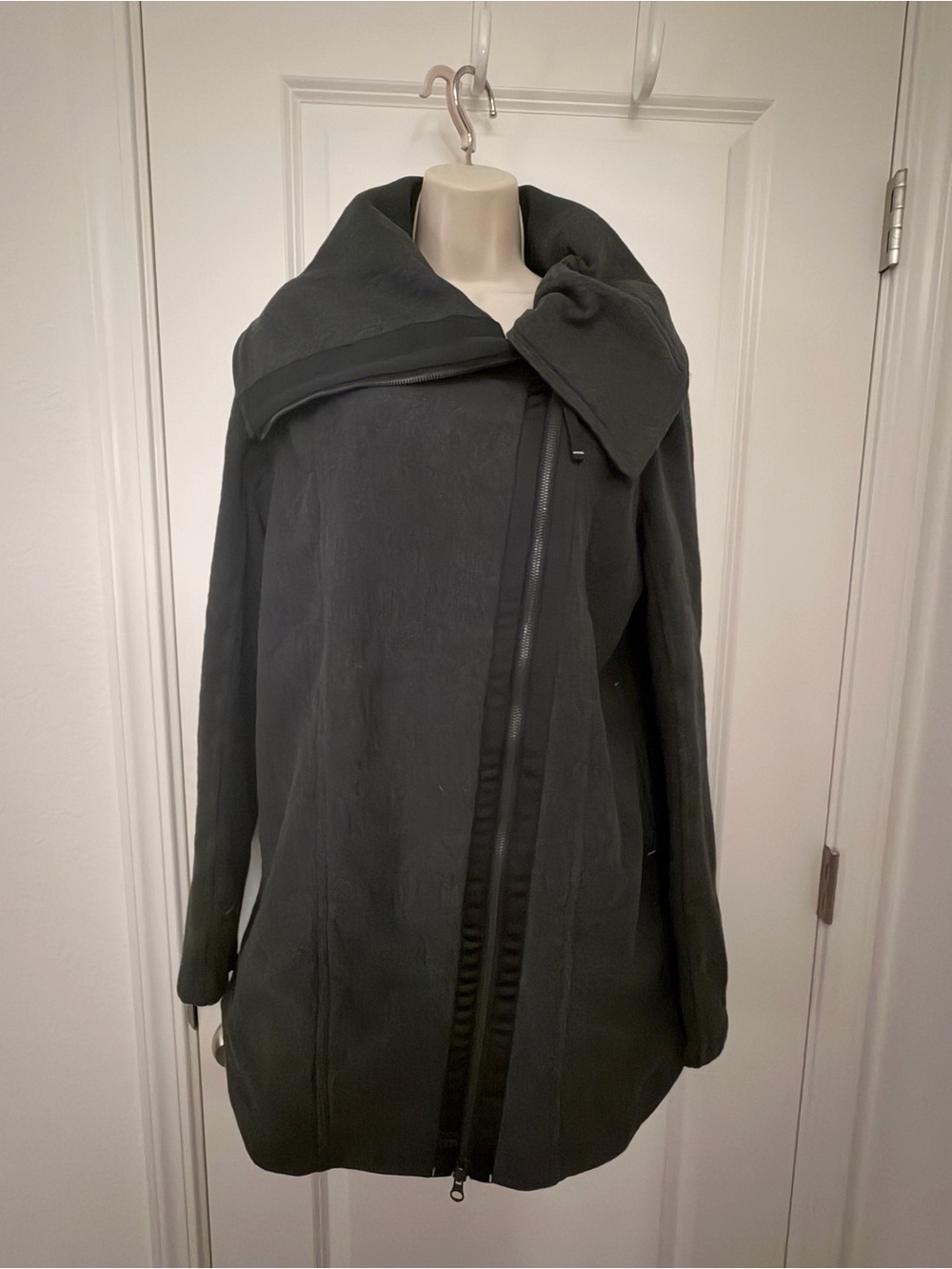 lululemon athletica Charcoal Grey Asymmetrical Zip Funnel Collar Jacket